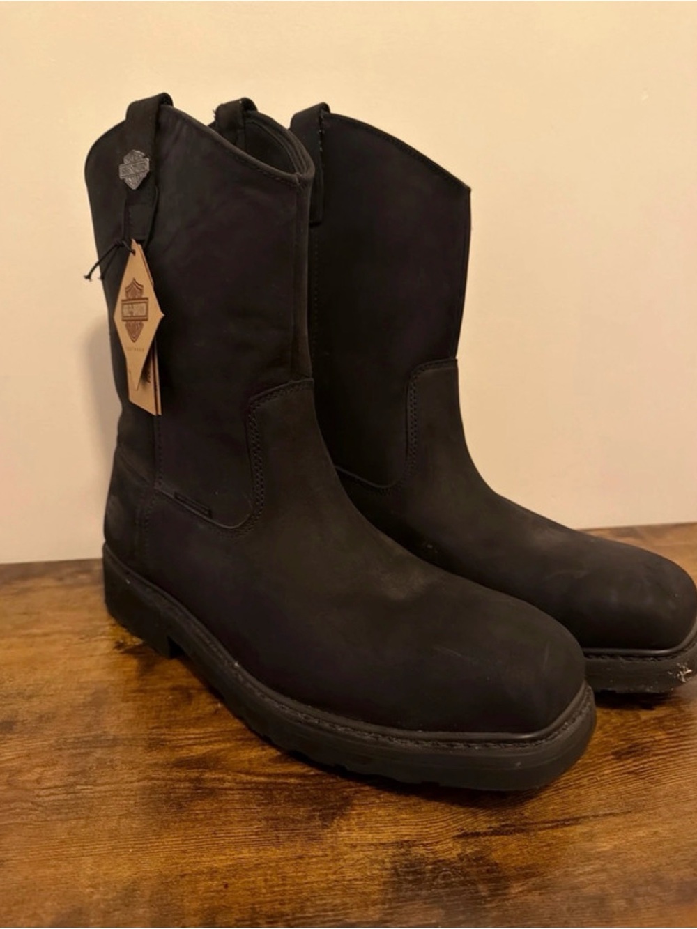 Harley-Davidson Black Pull-On Work Boots